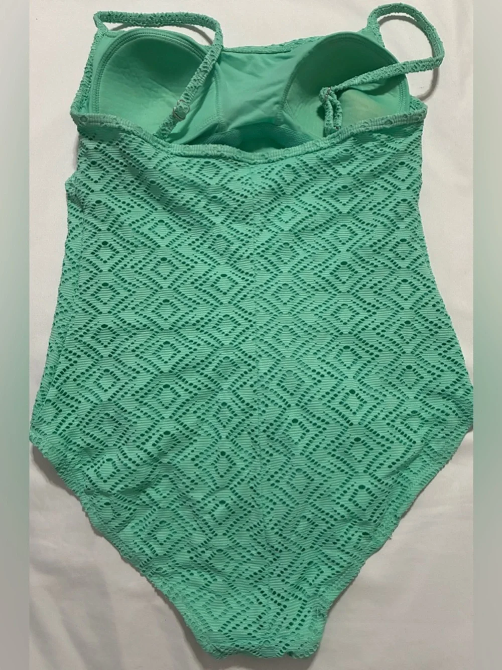CATALINA one-piece Swim suit Large (12-14) Kelky Green adjustable straps